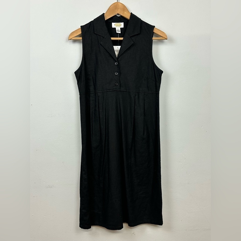 NWT Talbots Petites Black Linen Dress Sz 2 Petites